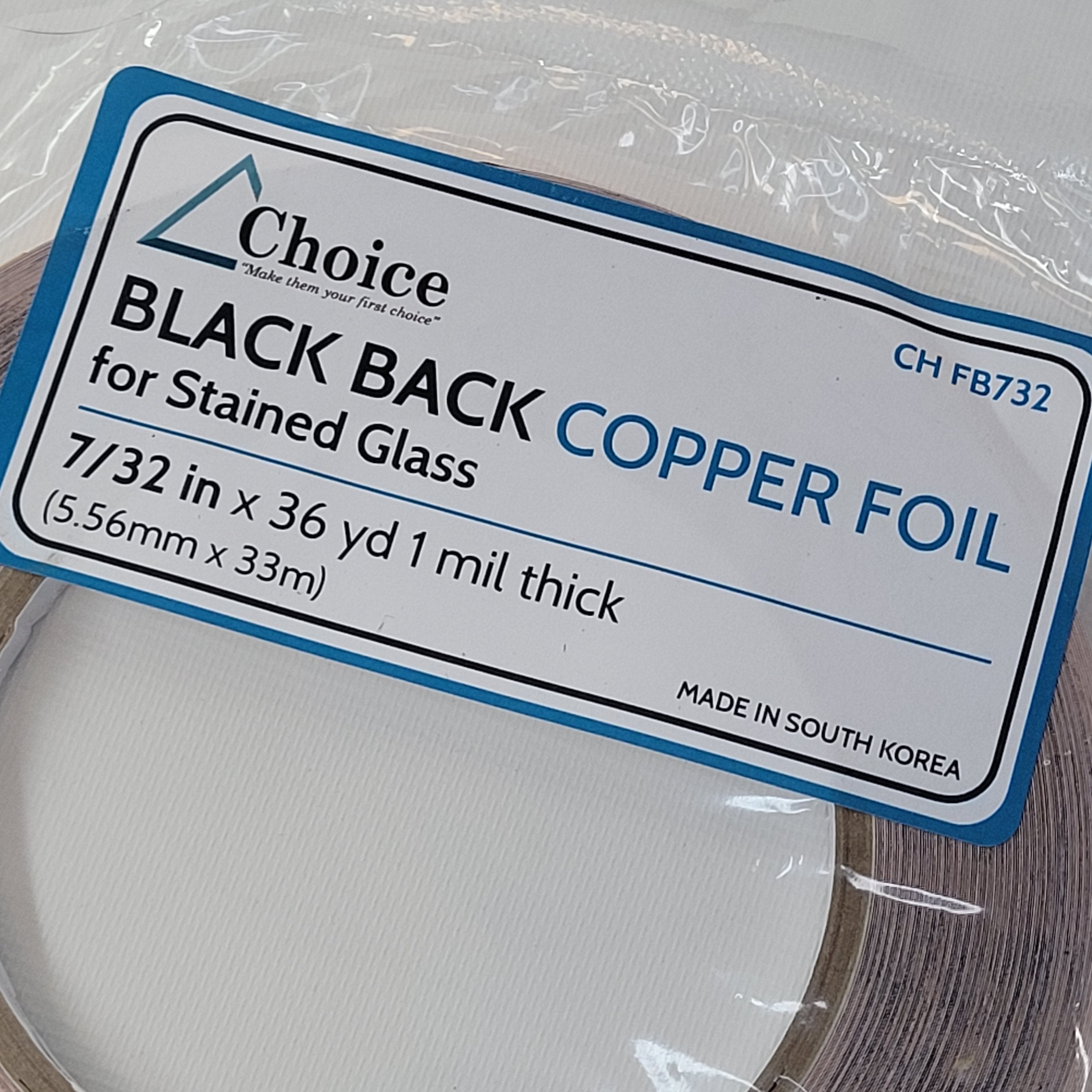 7/32" Choice Black Back Copper Foil Tape (36 yds)